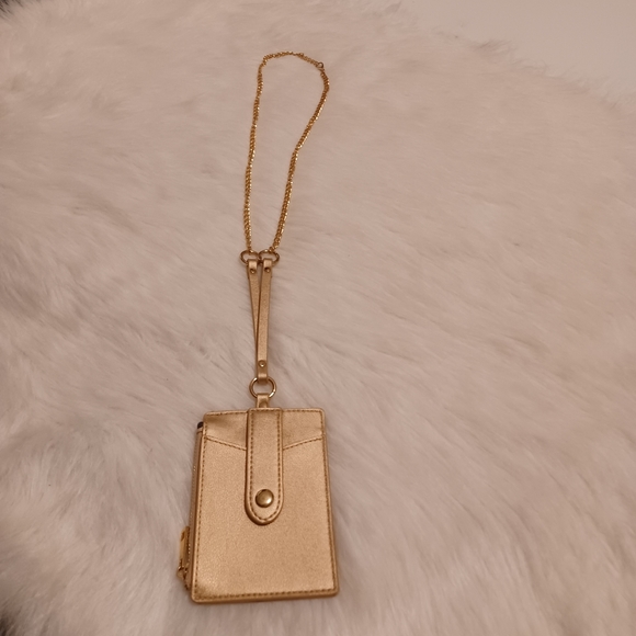Crossbody Gold Card and Cash Holder "Wristlet" Badge Necklace Wallet ID Purse - Picture 6 of 13